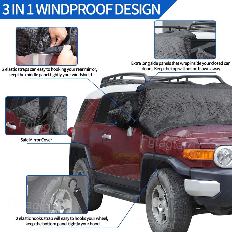 Fgtagtal Windshield Snow Cover Fit for Toyota FJ Cruiser 2007-2021,