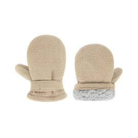 Durio Baby Gloves with Fleece Winter Gloves Mittens Children's Gloves Kids Ski Gloves for Babies Girls Boys, beige
