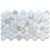 Stone Center Online G35XH 5" Hexagon Calacatta Marble Honed Venato
