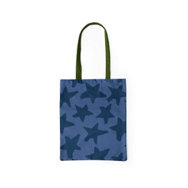 Bonamaison Printed Tote Bag, Reusable Grocery Bag, Shopping Bag, Machine Washable, Foldable, Canvas Cloth Bag with Green Handles, Size: 34x40 Cm