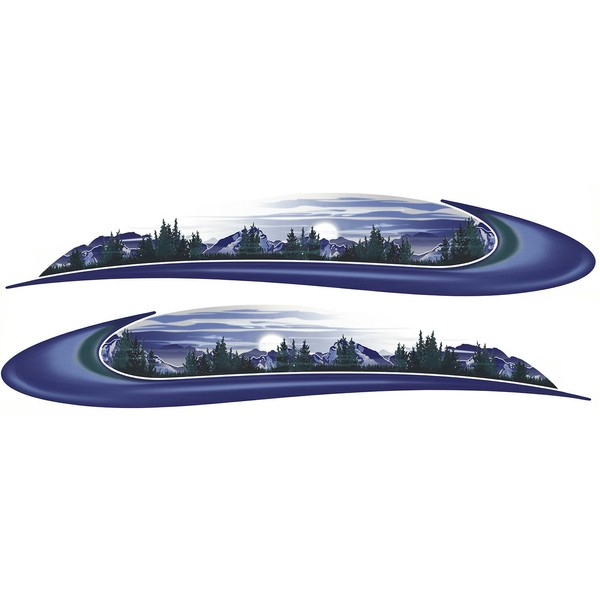 Heartland 2 RV Trailer Camper Mountain Scene Graphics Decals Stripes