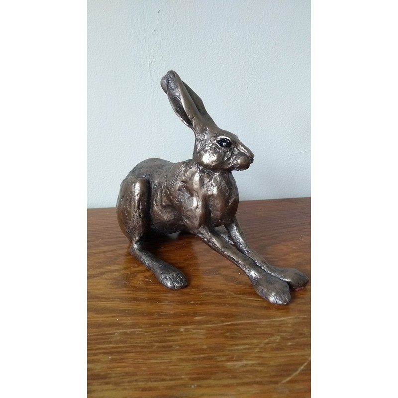 Frith Sculpture CROUCHING HARE by Paul Jenkins in cold cast