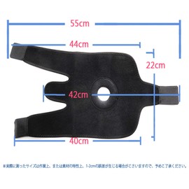 Knee Supporter, Sports, Knee Support, Strong, Fixed Compression Belt, Meniscus Damage, Side Ligament Damage, Joint Ligament Protection, Exercise, Running, Unisex (Black)