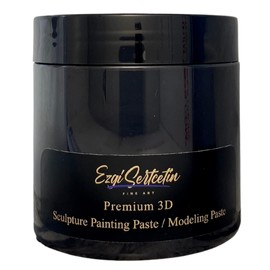 3D Sculpture Painting Paste|Texture Paste|Decorative Plaster|Ready to Use|Unique Colors|Ideal for Artwork|Stencil|Flowers|Texture|Art Relief| 6 oz (Metallic Black)