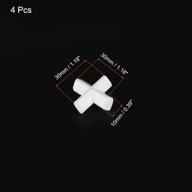 MECCANIXITY Magnetic Stirrer Mixer Stir Bar Rod 30mm(1.18") x30mm Cross Shape PTFE Coating Magnet White for Laboratory 4Pcs