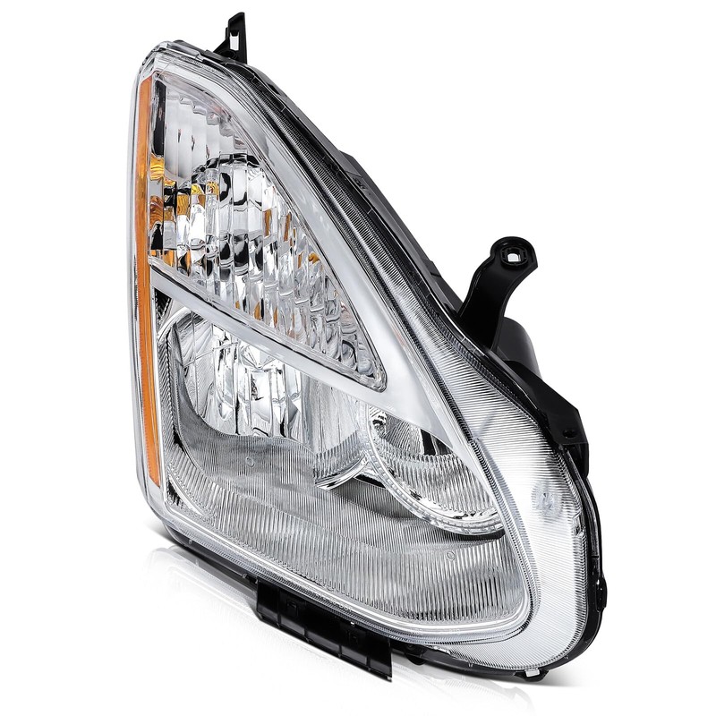 ROADFAR Chrome Housing Amber Reflector Clear Lens Headlights For Nissan