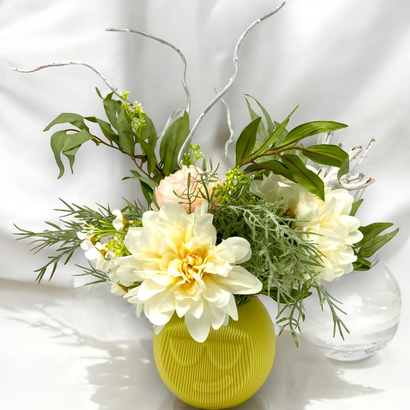 Cool Face Vase Yellow Funny Vase with Face Round Flower