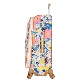 Lily Bloom Luggage 24" Expandable Design Pattern Suitcase With Spinner Wheels For Woman (24in, Trop Pineapple)