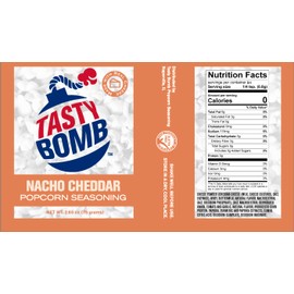 Tasty Bomb Popcorn Seasoning 6 Pack, Nacho Cheddar, Keto Friendly, Gluten Free Popcorn Seasoning, Popcorn Seasonings Powder For Home & Gift- Pack of 6