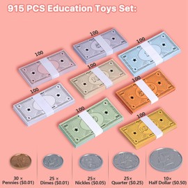 Oranwell 915Pcs Play Props Learning Education Toys for Kids Board Games, Double Sides Printing Paper Teaching Toys for Kids