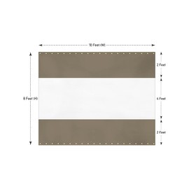 Covers & all Outdoor Clear Panel Curtain, 12 Oz Tarp Max Waterproof UV Resistant, for Outdoors Indoors, Rustproof Grommets (8' H x 10' W Feet, Beige)