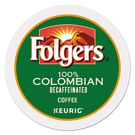Folgers 100 Percent Colombian Decaf Single Serve K-cup Pods For Keurig brewers, 96 Count