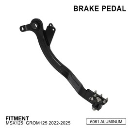 IUVWISN Motorcycle Rear Brake Pedal Foot Lever Folding CNC for Grom MSX 125 Grom Clone Boom Vader 2022-2025 Black