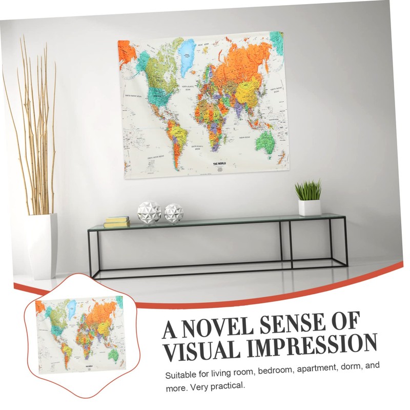 FUNOMOCYA Map Tapestry Wall Art Creative Bedroom Decor for Home