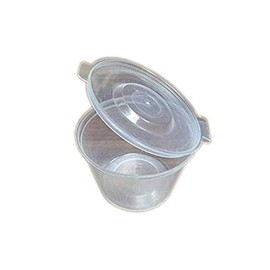 Plastic 100 ml Hinged Lid Deli Pot or Sauce Pot, Pack of 50