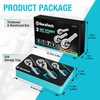 DURATECH 3PCS Stubby Ratchet Wrench Set, 90-Tooth 1/4" 3/8" 1/2"