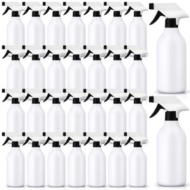Tanlade 30 Pcs Plastic Spray Bottles 16 oz Leak Proof Squirt Bottle Refillable Empty Spray Water Mist Sprayer with Nozzles for Hair Essential Oil Cleaning Solutions Plants Pets (Black)