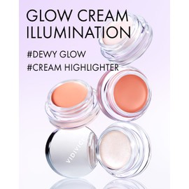 VIDIVICI Millennial Glow Cream Illumination - Creamy Light Face Luminizer Highlighter for Dewy, Glow Makeup - Ultra Fine and Light Reflecting Particles, 0.21oz.