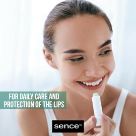 Sence Aloe Vera Lip Care with Vitamin A and Vitamin C, Vegan Skincare, Beauty Lip Balm, Lip Balm for Daily Care and Protection of Lips (2 x 4.3 g)