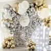 COKAOBE Silver Shimmer Wall Backdrop, 30PCS Square Sequin Shimmer Backdrop