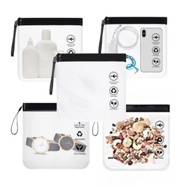 5pcs Clear Toiletry Bag, 100% 3-1-1 Compliant Clear Travel Bag - TSA Approved Quart Size Waterproof Liquids Bag,Travel Accessories Bag is Suitable for toiletries, Cosmetics, Jewelry, Watches,Toys etc