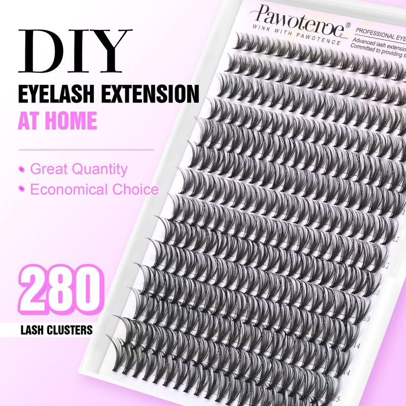 Pawotence Pawotence Lash Extension 280pcs Individual Lashes Cluster Natural DIY