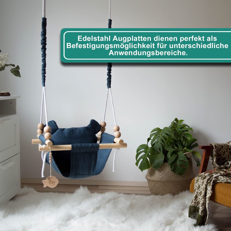 PRIOstahl Eye Plate Round with Bracket Mounting Hooks Ceiling Hooks