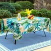 bnhjsdw Tropical Leaves Outdoor Tablecloth with Umbrella Hole for Rectangle