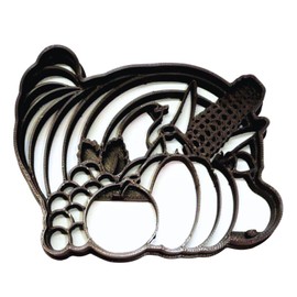 YNGLLC CORNUCOPIA HORN THANKSGIVING FALL SEASON COOKIE CUTTER MADE IN USA PR4431, Brown