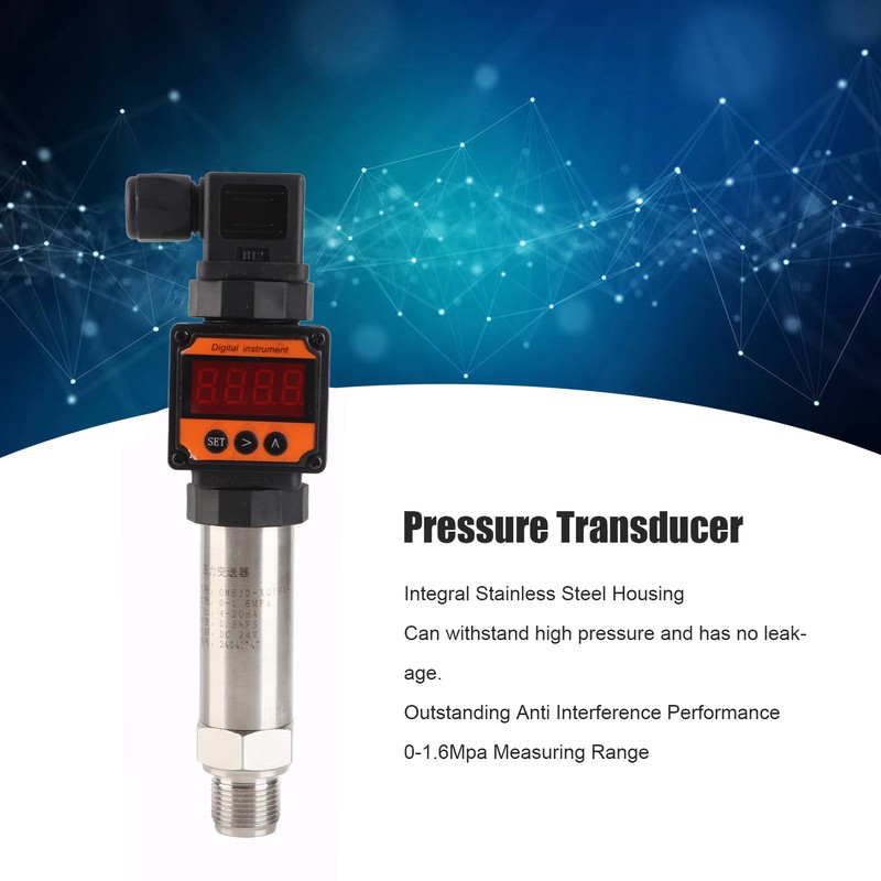 Pressure Transmitter 0‑1.6Mpa Digital Display Transducer Sensor 4‑20mA Output OMSJD‑XQYHX‑01