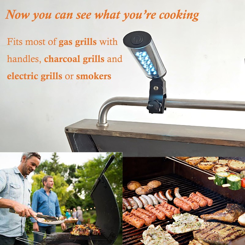 Barbecue Grill Light for Outdoor Kitchen, Battery Operated 12-LED BBQ