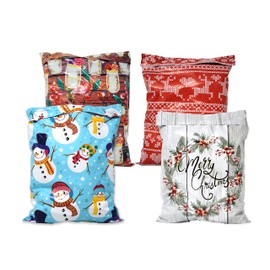 10x13 Holiday Winter Christmas Shipping Mailers Poly Bags, Snowmen, Tees, Snowflakes, Wreath, Dad Sweater Jolly Jars Combo (10)