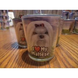 I LOVE MY MALTESE  - SHOT GLASS -