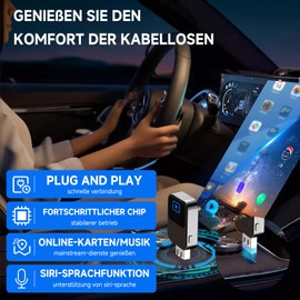 LaifuTu 2025 Android Car Wireless Adapter, Carplay Wireless Adapter with USB/Type-C Plug & Play, Carplay Adapter, Car Play Adapter Car, Wireless Carplay Adapter for iOS 12+/Android 11+