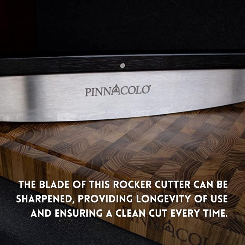 PINNACOLO 20 Inch Sharpenable Rocker Cutter with Wood Top -