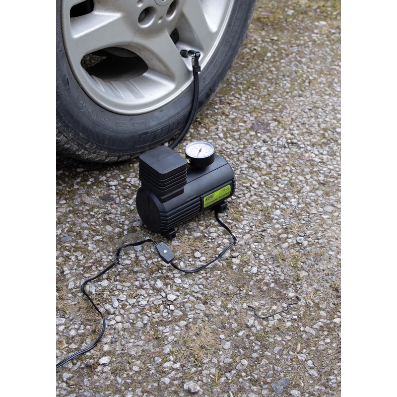 Maypole 12V Emergency Air Compressor Motorcycles, Cars, Bikes, Inflatables