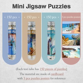 Small Jigsaw Puzzles for Adults Moraine Lake Mini Puzzles 150 Pieces Small Puzzles Micro Tiny Piece Challenging Difficult Travel Puzzle Games Toys Gifts 6 x 4 inch 3 Packs