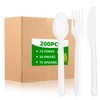 ALEXPRE 200 Count Compostable Utensils Cutlery Biodegradable Heavy-Duty No Plastic