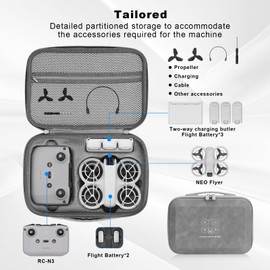 DJI Neo Bag, Portable Storage Bag, Bag for DJI Neo Fly More Combo, for DJI Neo Drone Accessories, Carry Bag Travel Bag for RC-N3 Drone Accessories, gray, Modern, stylish