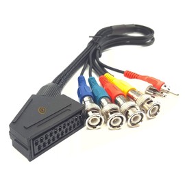 CoolNovelties Sony PVM Monitor 4 x BNC 2 x Phono Input to RGB Female Scart Breakout Cable