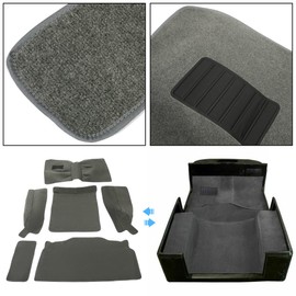 Kojem Gray Carpet Kit Compatible with 1986-1995 Jeep Wrangler YJ 2-Door Interior Carpet Pad Floor Mat Full Set 6Pcs Front Rear
