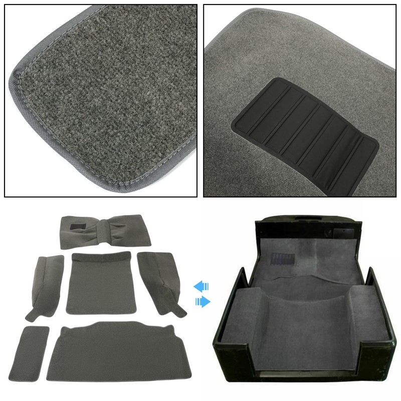 Kojem Gray Carpet Kit Compatible with 1986-1995 Jeep Wrangler YJ
