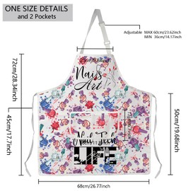 BNQL Nail Tech Apron With Pockets Nails Technician Gift Nail Lover Gift Nail Artist Apron Waterproof Nail Salon Aprons For Women (Nail art apron)