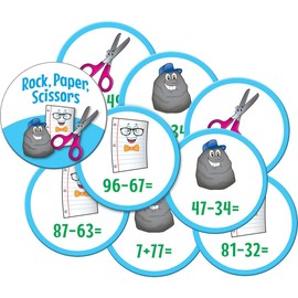 Really Good Stuff Rock, Paper, Scissors Math Game - Addition and Subtraction Through 100-1 Game