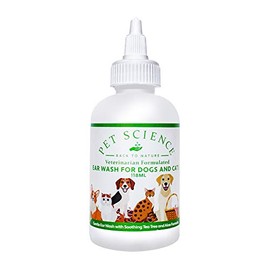 Pet Science Ear Wash for Dogs and Cats, Cleans and Disinfects Reducing Scratching (118 ml)