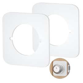KOVOSCH 2 Pack Door Knob Plate Cover White, Door Knob Reinforcement Plate for Door Deadbolt, Door Knob, Door Handle Cover Repair Plate, Square