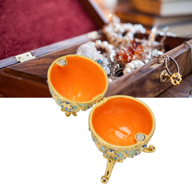Egg Trinket Box Enamelled Jewelry Box Zinc Alloy Exquisite Jewelry