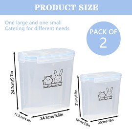 Pet Food Container,AirtightSmall Animals Food Container,Small Animal Pet Food Storage Jars Dispenser Set with Lids,Multi Size3.52Qt/4L and2.2Qt/2.5L,for Wild Bird Seed Dispenser|BPA Free/Clear