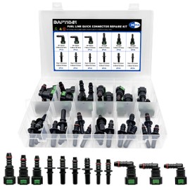Daptemn 36 PCS Fuel Line Quick Connect Fittings Kit, 6 Set Nylon Fuel Line Repair Straight Elbow, Replace Automotive Fuel Line Adapter - SAE 9.89mm & 9.49mm & 7.89mm