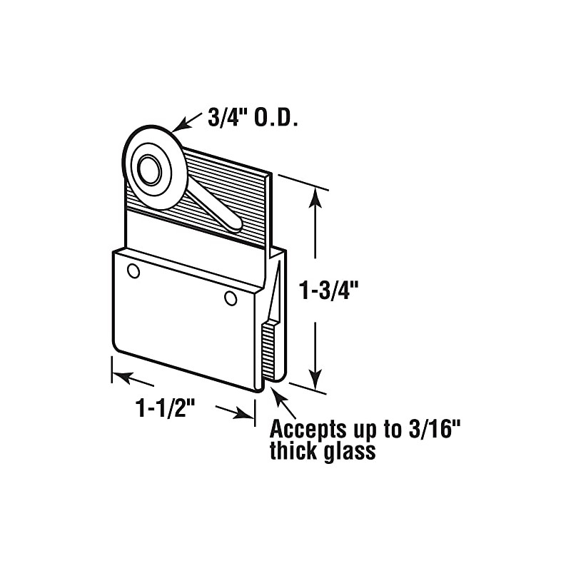 Prime-Line M 6145 Aluminum Frameless Shower Door Top Bracket Roller